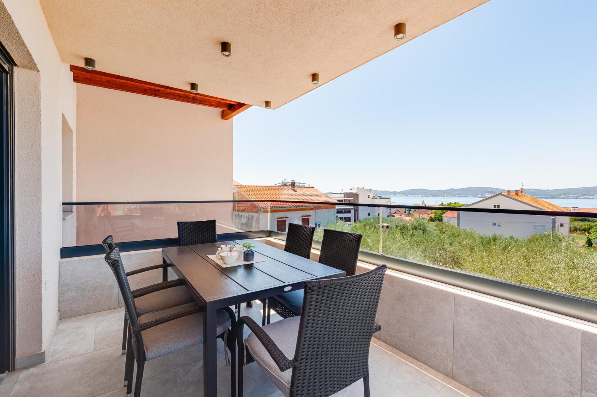 Sea Bay View Apartment - Appartement Avec Piscine Et Magnifique Vue Sur Mer Sveti Filip i Jakov Exteriör bild